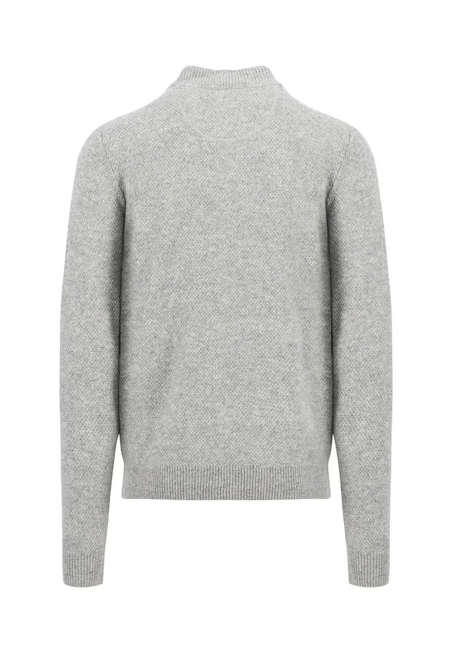 Cardigan Men FYNCHHATTON Parting Jacket Made Of Wool Mix With A Colored Zipper Navysilvercloud Blue