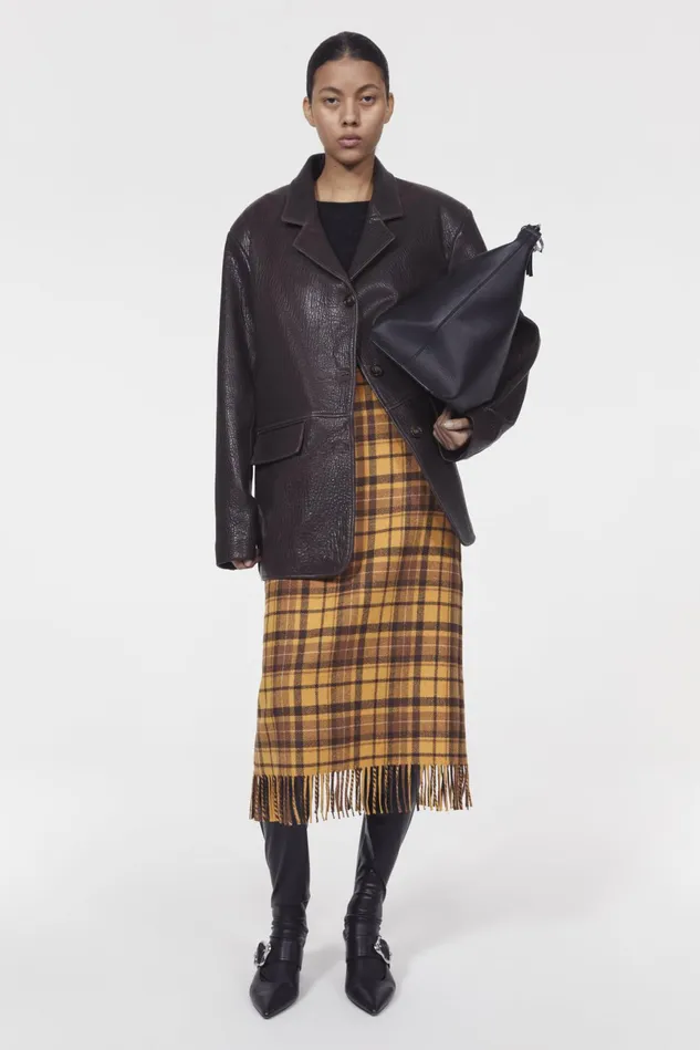 Cariana Leather Jacket Dark Brown Women Rodebjer Outerwear