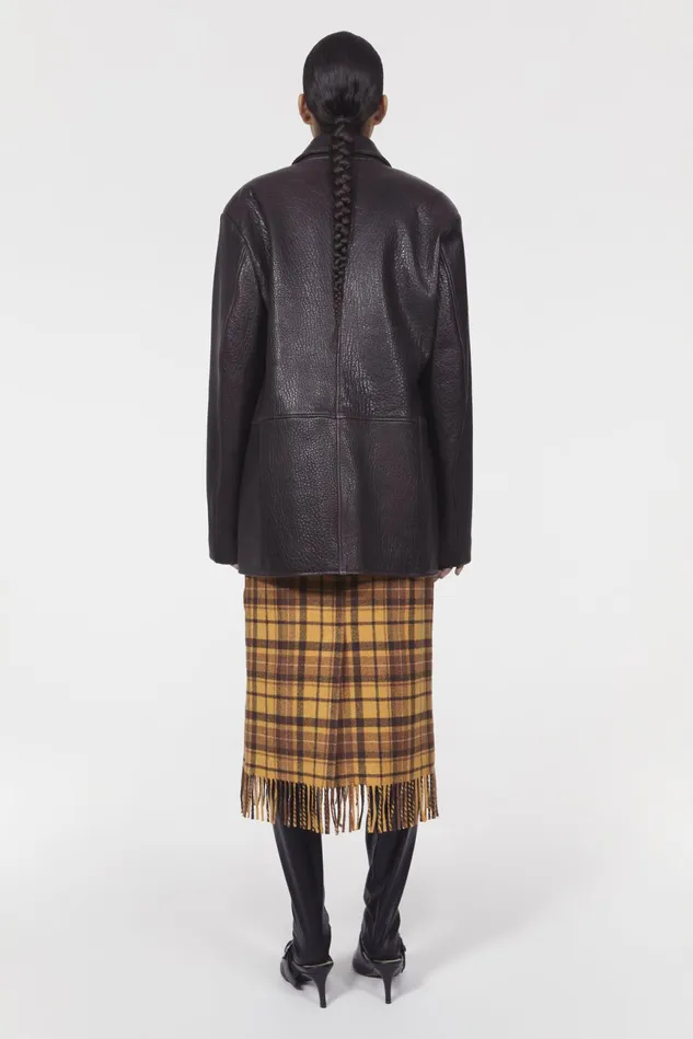 Cariana Leather Jacket Dark Brown Women Rodebjer Outerwear