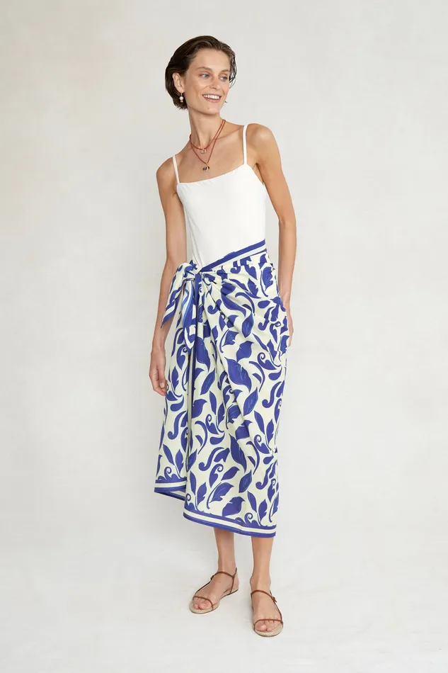 Chan Luu Bottoms Ivy Printed Sarong Blue 8211 Women