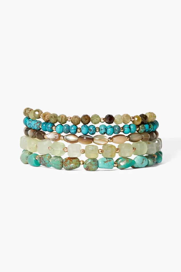 Chan Luu Bracelets Keyes Naked Wrap Bracelet Turquoise Mix 8211 Women