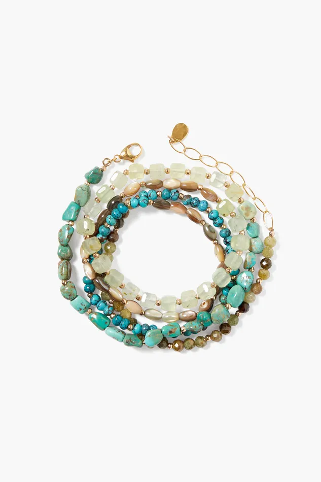 Chan Luu Bracelets Keyes Naked Wrap Bracelet Turquoise Mix 8211 Women