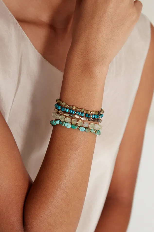 Chan Luu Bracelets Keyes Naked Wrap Bracelet Turquoise Mix 8211 Women