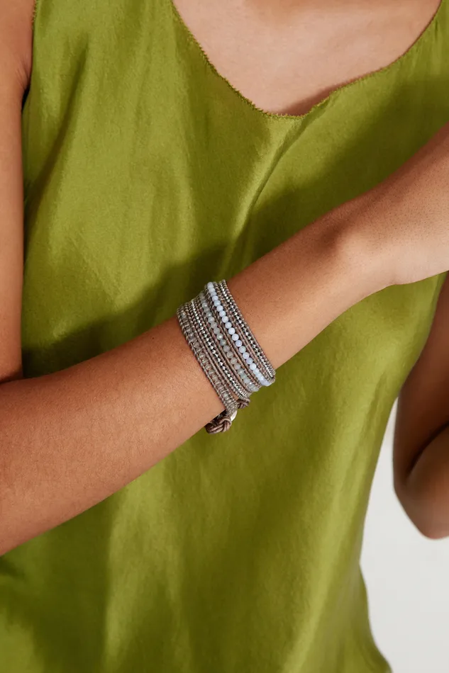 Chan Luu Bracelets Santi Wrap Bracelet Aquamarine Mix 8211 Women