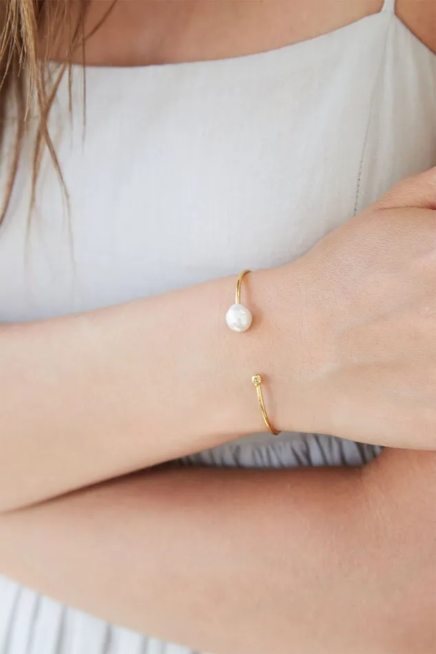 Chan Luu Bracelets White Pearl And Gold Diamond Cuff 8211 Women