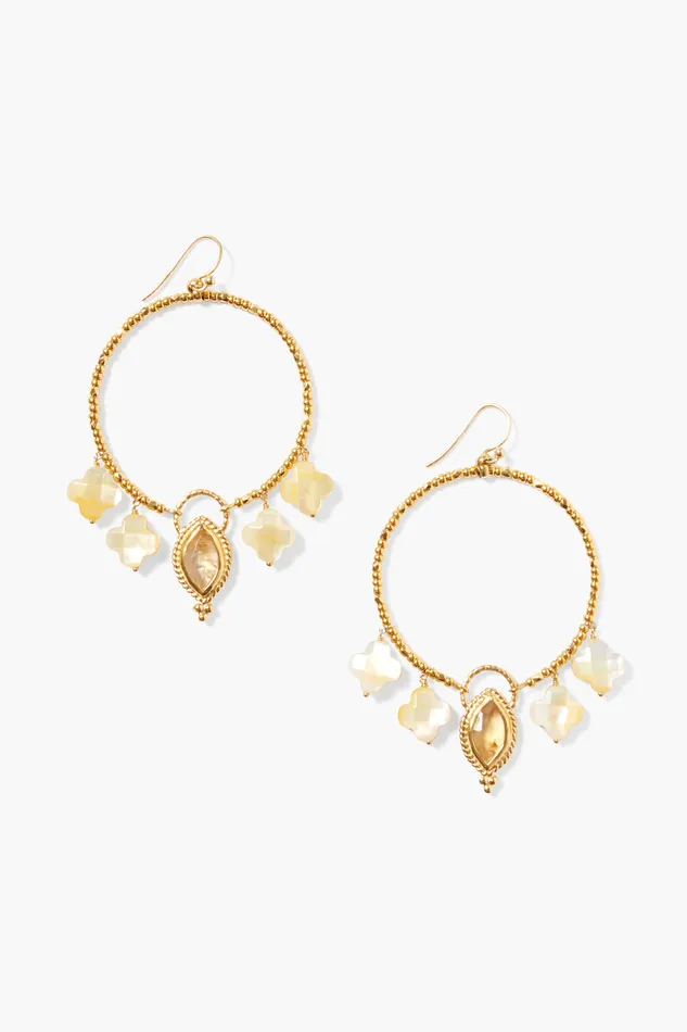 Chan Luu Earrings Clover Hoop Earrings Citrine Mix 8211 Women