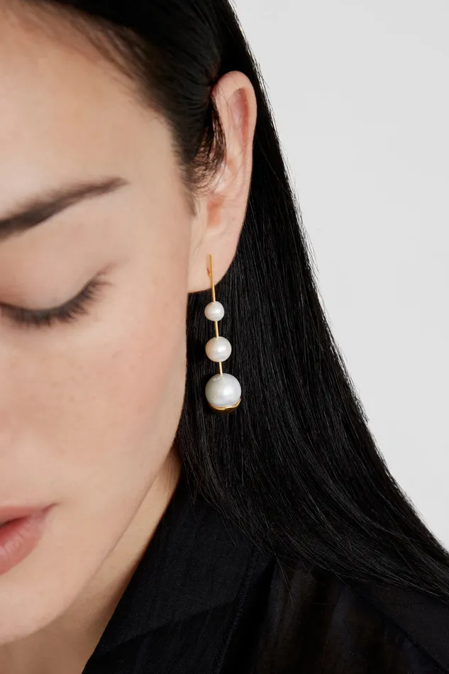 Chan Luu Earrings Gold Dipped Pearl Cascade Earrings 8211 Women