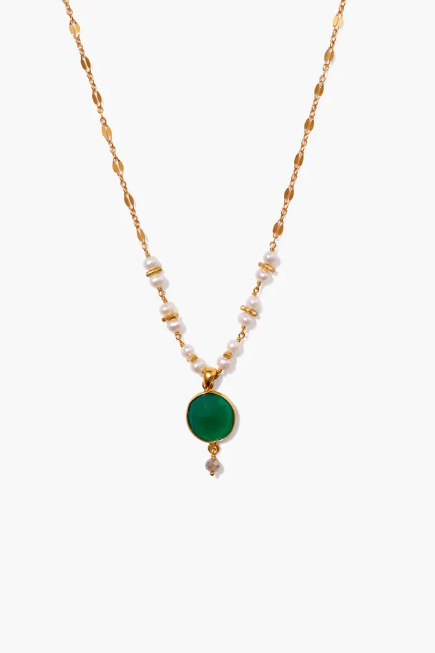 Chan Luu Necklaces Aventurine Mix And Pearl Penina Pendant Necklace 8211 Women