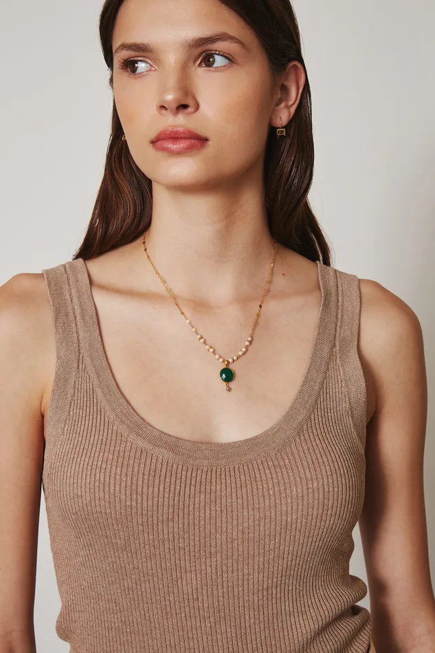 Chan Luu Necklaces Aventurine Mix And Pearl Penina Pendant Necklace 8211 Women