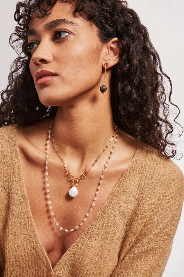 Chan Luu Necklaces Cheval Necklace Gold White Pearl 8211 Women