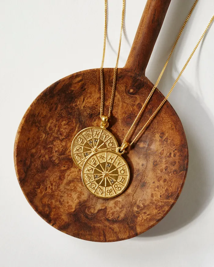 Chan Luu Necklaces Custom Diamond Zodiac Coin Necklace Yellow Gold 8211 Women