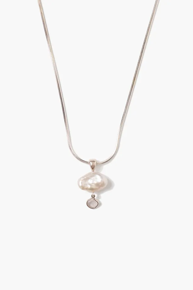 Chan Luu Necklaces Hilo Pearl And Diamond Necklace Silver 8211 Women