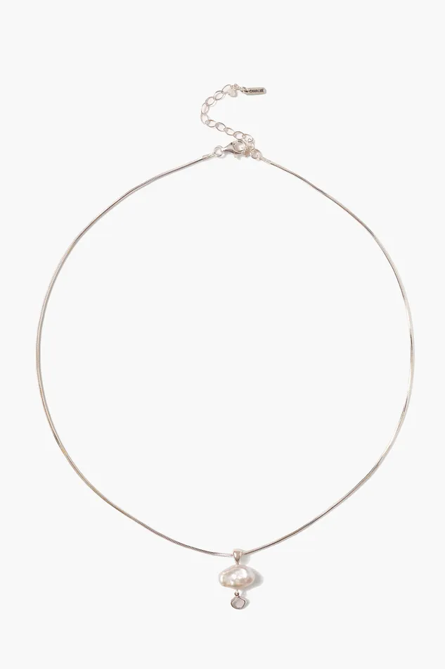 Chan Luu Necklaces Hilo Pearl And Diamond Necklace Silver 8211 Women