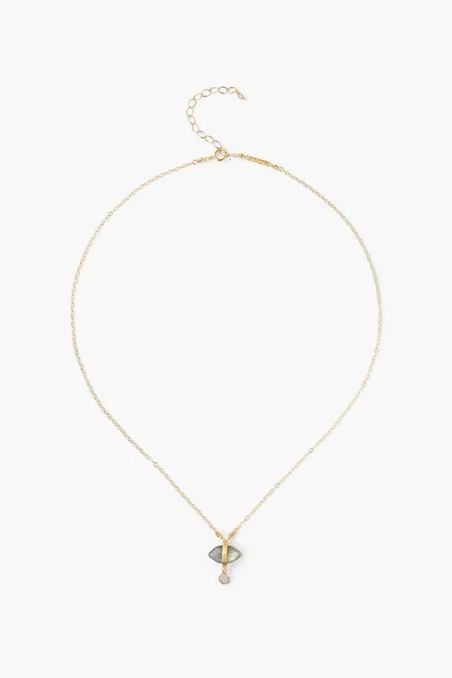Chan Luu Necklaces Labradorite Evil Eye And Sliced Diamond Charm Necklace 8211 Women