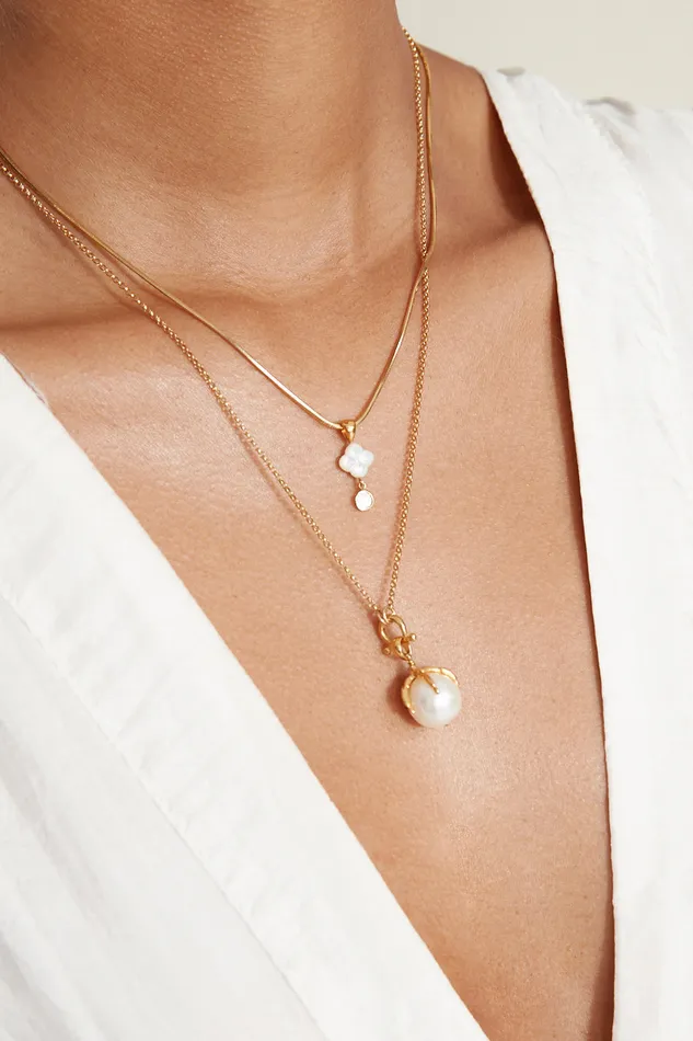 Chan Luu Necklaces Lark Pendant Necklace White Pearl 8211 Women