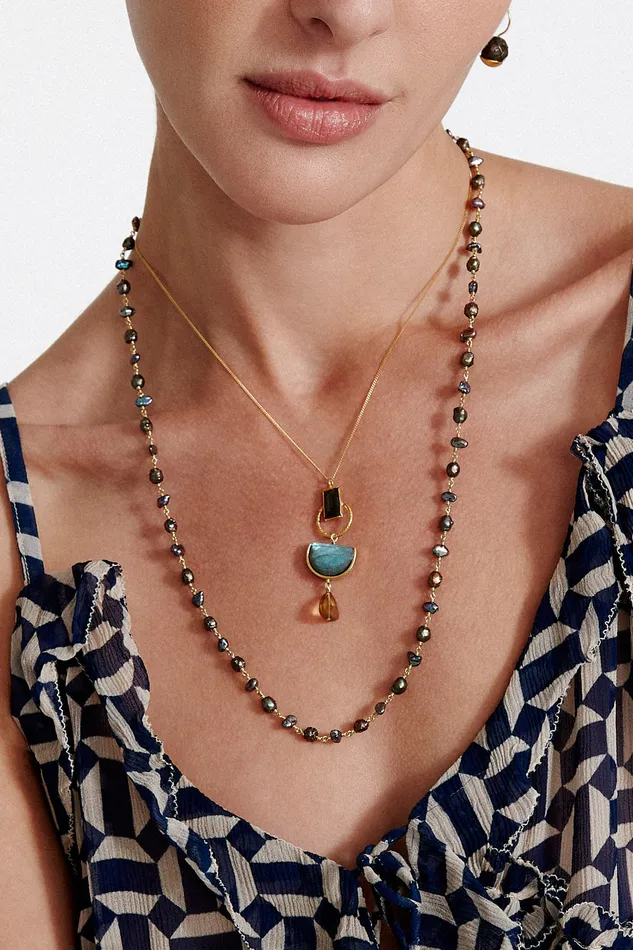 Chan Luu Necklaces Santa Fe Necklace Peacock Pearl 8211 Women