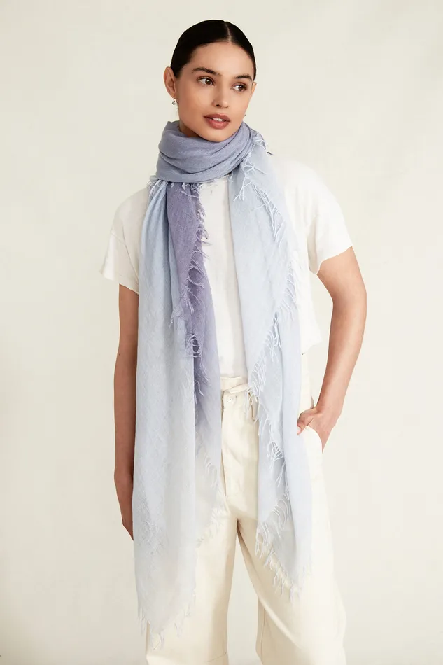 Chan Luu Scarves Cashmere And Silk Scarf Blue Granite Dip Dyed 8211 Women