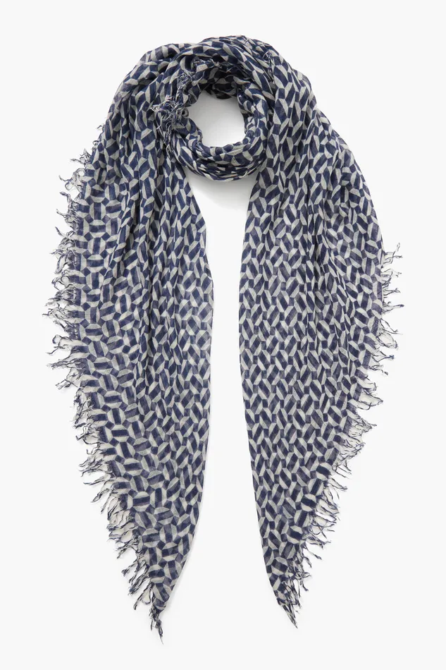 Chan Luu Scarves Cashmere And Silk Scarf Estate Blue Tile 8211 Women