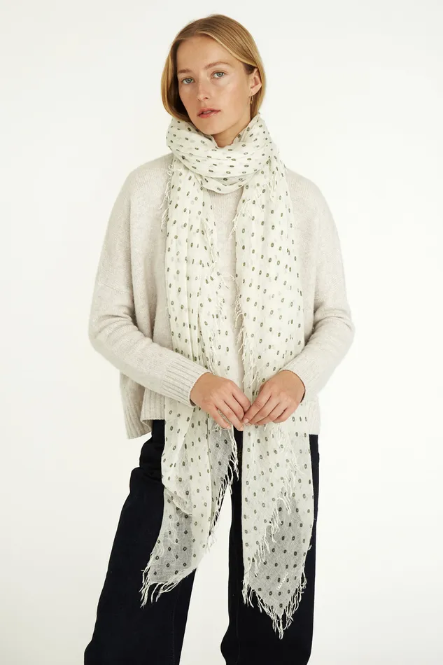 Chan Luu Scarves Cashmere And Silk Scarf Kombu Dot 8211 Women