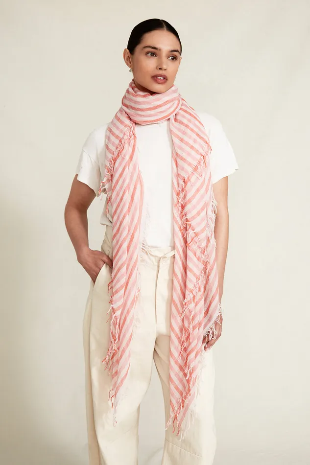 Chan Luu Scarves Cashmere And Silk Scarf Mauve Chalk Linea 8211 Women