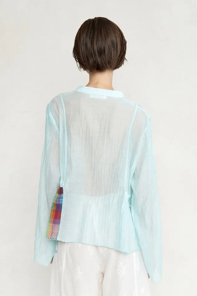 Chan Luu Tops Maisie Blouse Aqua 8211 Women