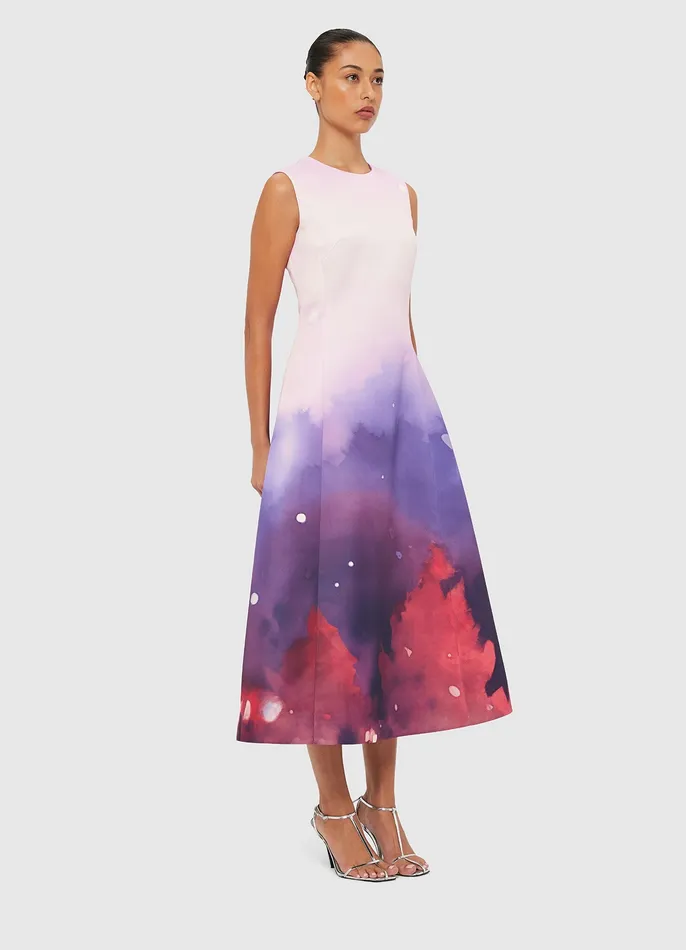 Cleo Sleeveless Midi Dress 8211 Fairground Print Dresses and Jumpsuits LEO LIN Women