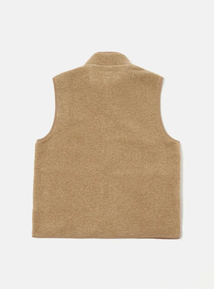 Climbing Gilet In Sand Teddy Fleece Men Universal Works Fleece