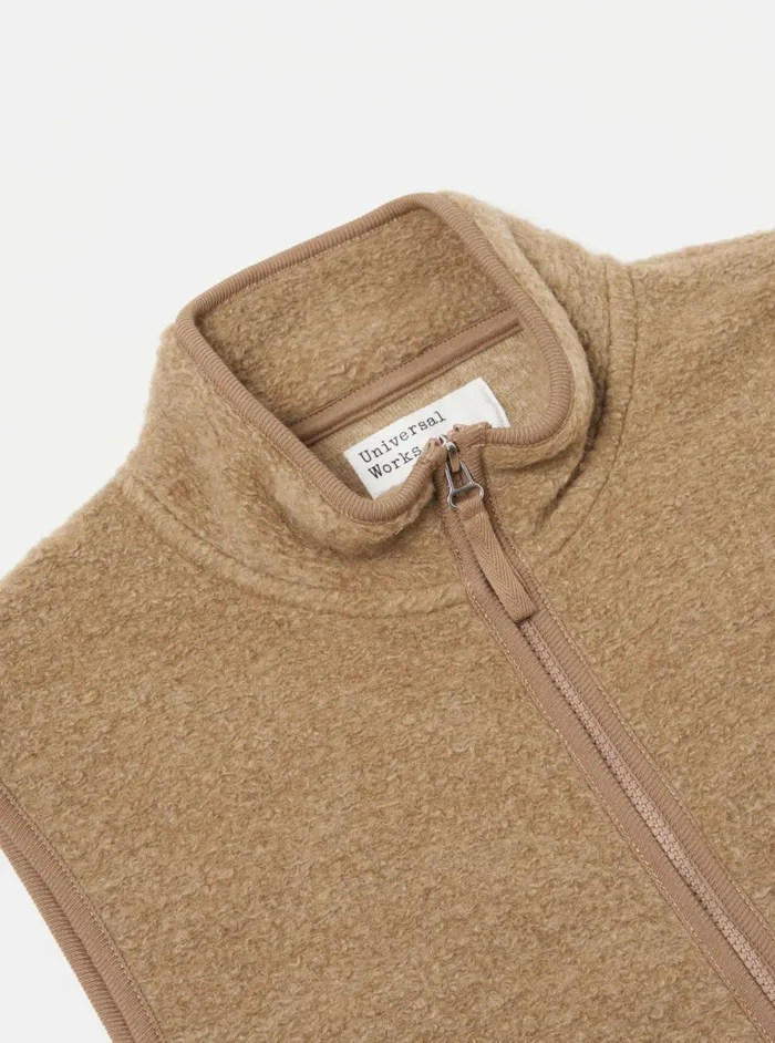 Climbing Gilet In Sand Teddy Fleece Men Universal Works Fleece