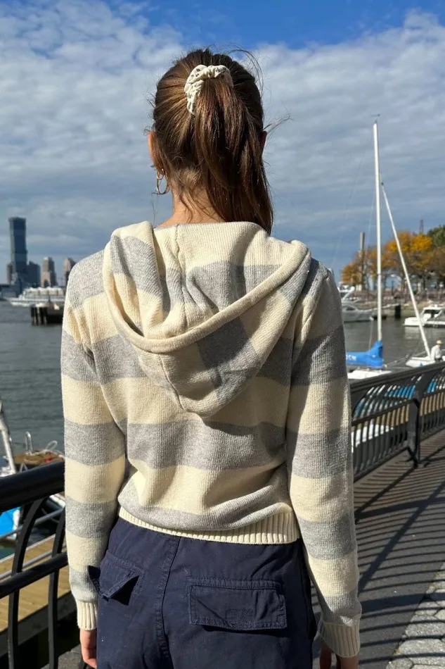 Clothing Alana Wool Stripe ZipUp Sweater Brandy Melville SWEATERS