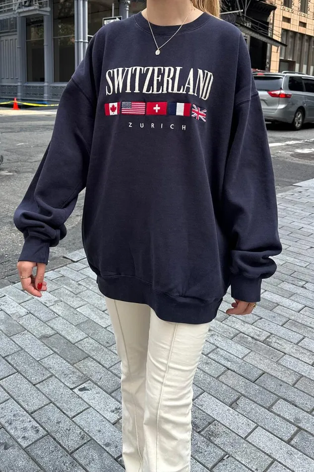 Clothing Erica Switzerland Flag Sweatshirt Brandy Melville SWEATPANTS and SWEATSHIRTS