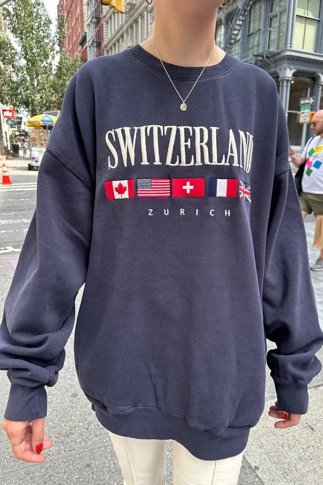 Clothing Erica Switzerland Flag Sweatshirt Brandy Melville SWEATPANTS and SWEATSHIRTS