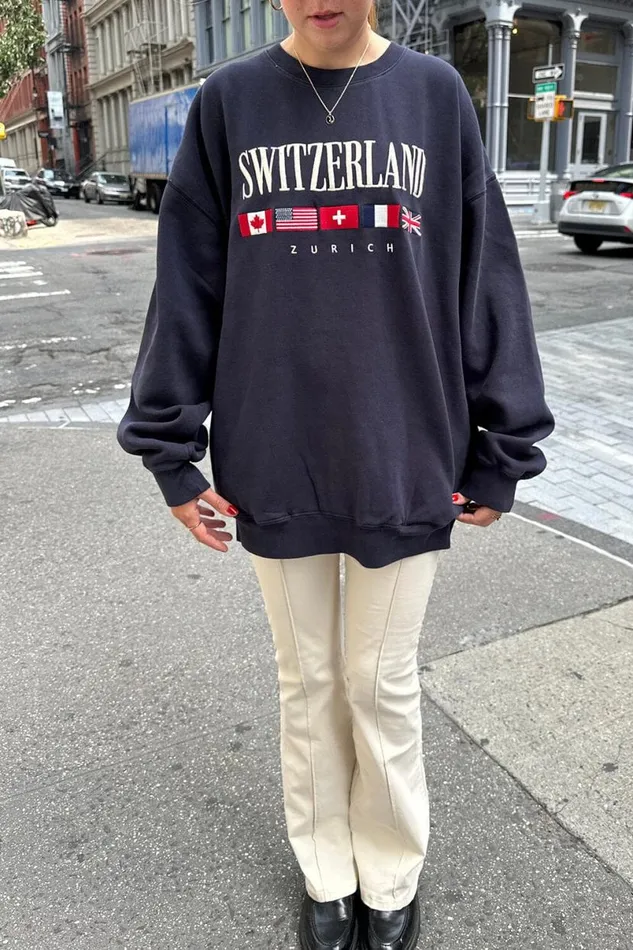 Clothing Erica Switzerland Flag Sweatshirt Brandy Melville SWEATPANTS and SWEATSHIRTS