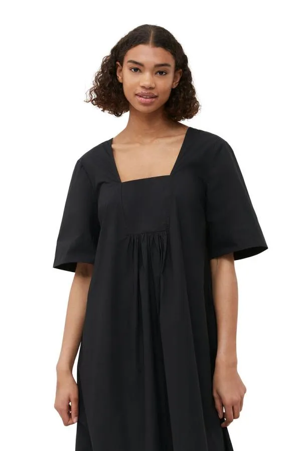 Clothing GANNI Dresses Cotton Poplin Openneck Maxi Dress Black