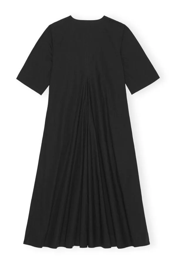 Clothing GANNI Dresses Exclusive Black Cotton Poplin Maxi Dress Black