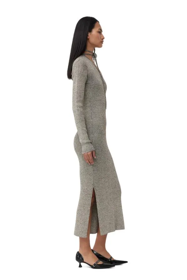 Clothing GANNI Dresses Sparkle Onesleeve Dress Silver Clothing GANNI Dresses Sparkle Onesleeve Dress Silver