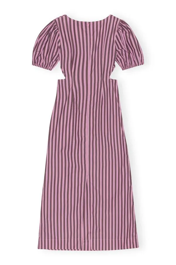 Clothing GANNI Dresses Striped Cotton Cutout Dress Bonbon Clothing GANNI Dresses Striped Cotton Cutout Dress Bonbon