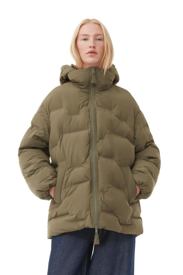 Clothing GANNI Extended Sizes Soft Puffer Midi Jacket Kalamata