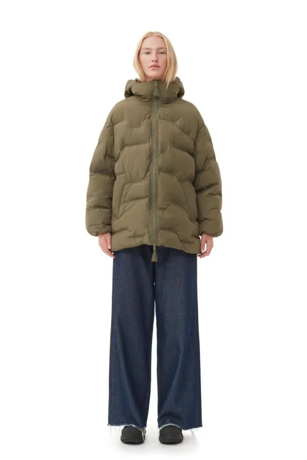 Clothing GANNI Extended Sizes Soft Puffer Midi Jacket Kalamata