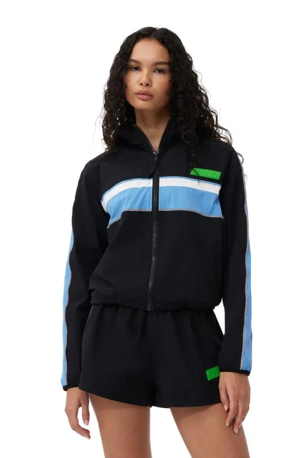 Clothing GANNI Extended Sizes Stretch Shell Tracksuit Jacket Black