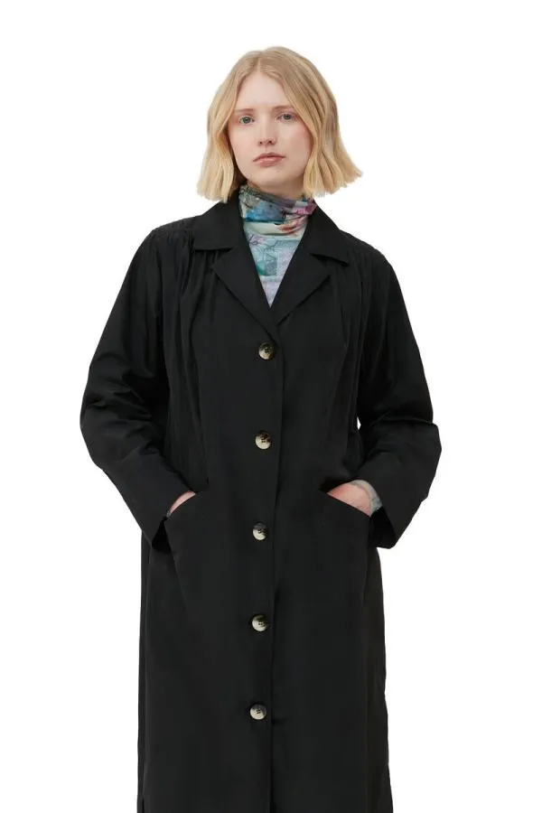 Clothing GANNI Extended Sizes Summer Tech Coat Black