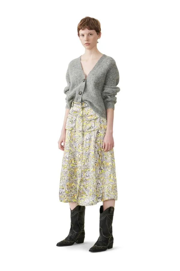 Clothing GANNI Knitwear Relaxed Wool Cardigan Paloma Melange