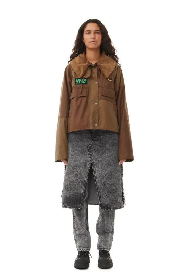 Clothing GANNI Outerwear X Barbour Spey Wax Jacket Teak