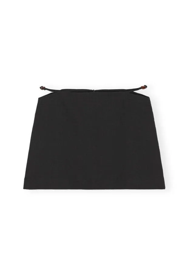 Clothing GANNI Skirts Cotton Suiting Mini Skirt Black Clothing GANNI Skirts Cotton Suiting Mini Skirt Black