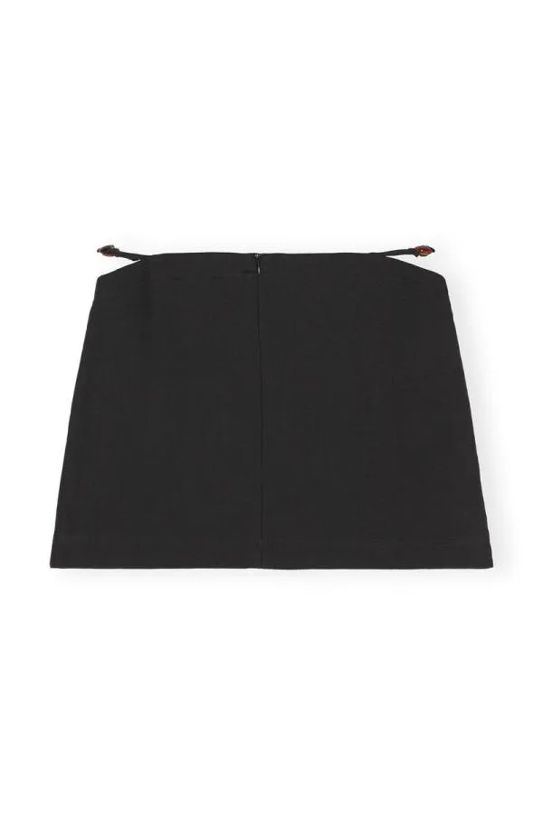 Clothing GANNI Skirts Cotton Suiting Mini Skirt Black Clothing GANNI Skirts Cotton Suiting Mini Skirt Black