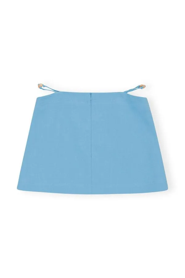 Clothing GANNI Skirts Cotton Suiting Mini Skirt Ethereal Blue Clothing GANNI Skirts Cotton Suiting Mini Skirt Ethereal Blue