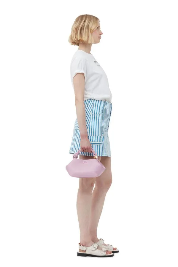 Clothing GANNI Skirts Striped Denim Mini Skirt Bright White Clothing GANNI Skirts Striped Denim Mini Skirt Bright White