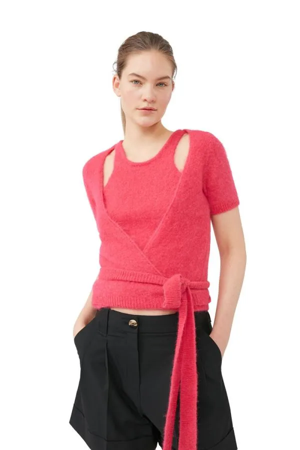 Clothing GANNI Suiting Drapey Melange Shorts Black Clothing GANNI Suiting Drapey Melange Shorts Black