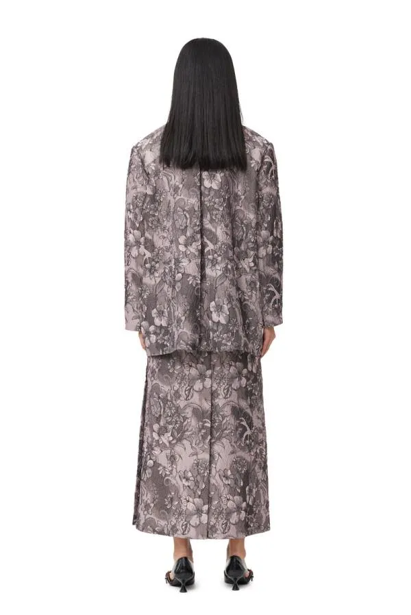 Clothing GANNI Suiting Rippled Jacquard Oversized Blazer Black Lotus Clothing GANNI Suiting Rippled Jacquard Oversized Blazer Black Lotus