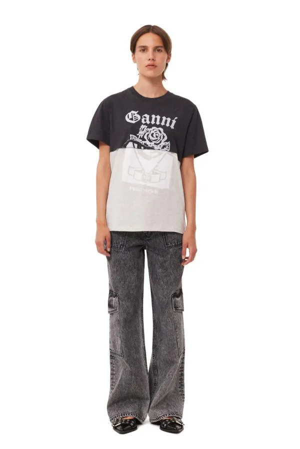 Clothing GANNI TShirts Recut Jersey Tshirt Phantom