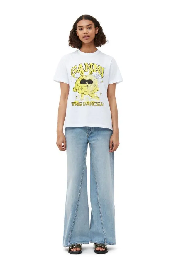 Clothing GANNI TShirts Relaxed Dance Bunny Tshirt Bright White
